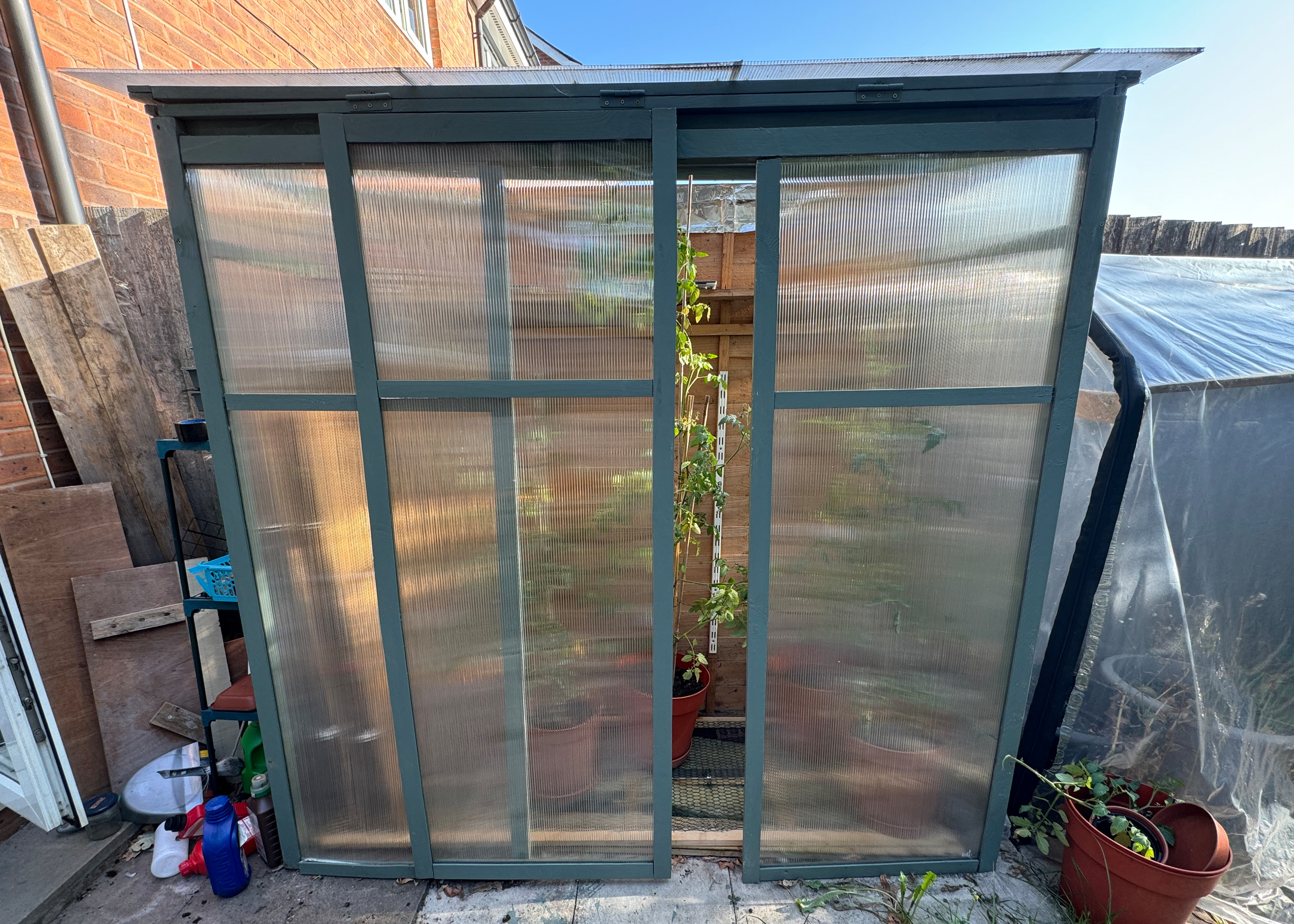 The completed solar-powered greenhouse
